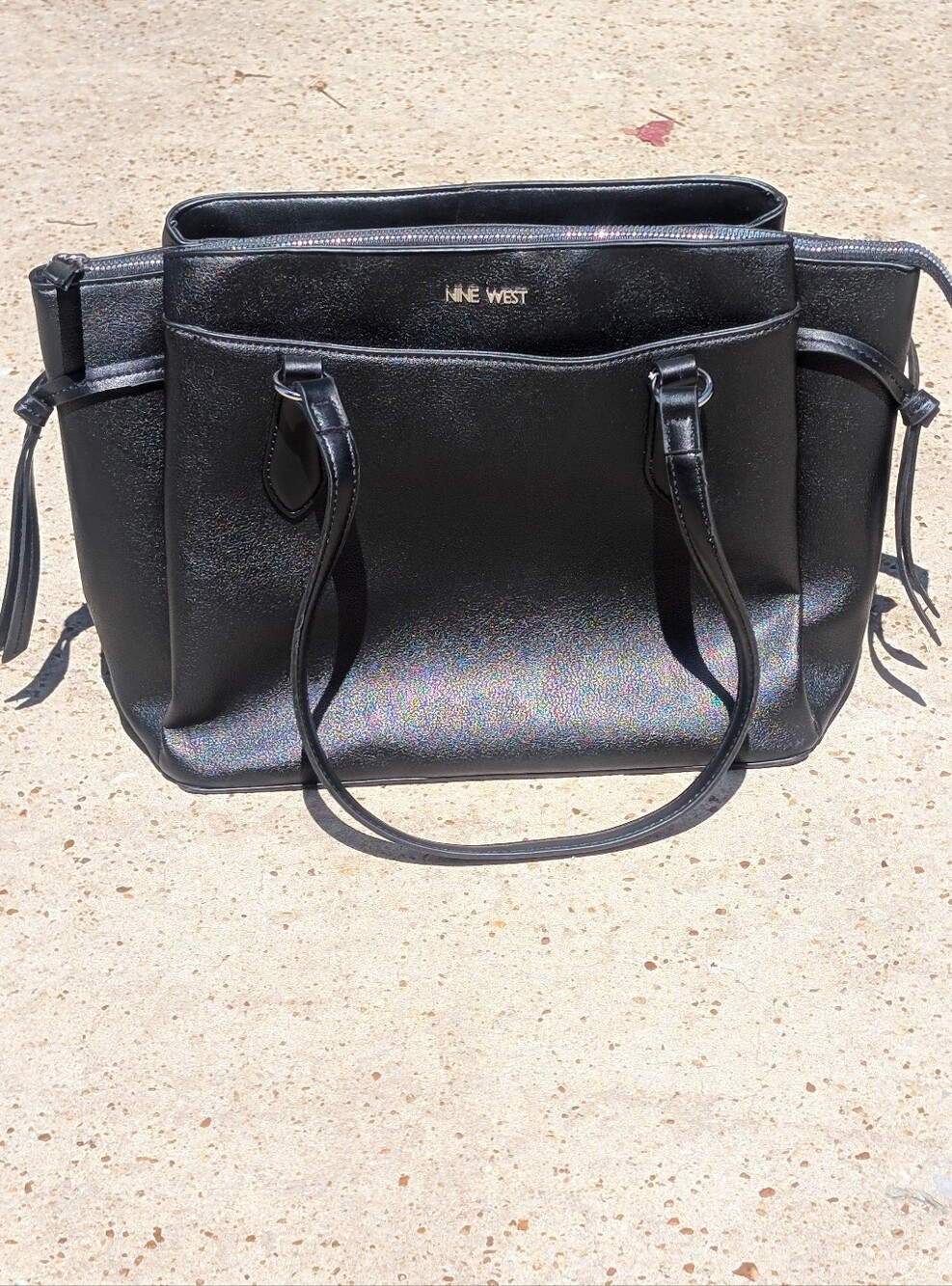 Nine West Selina Carryall Black Leather Purse